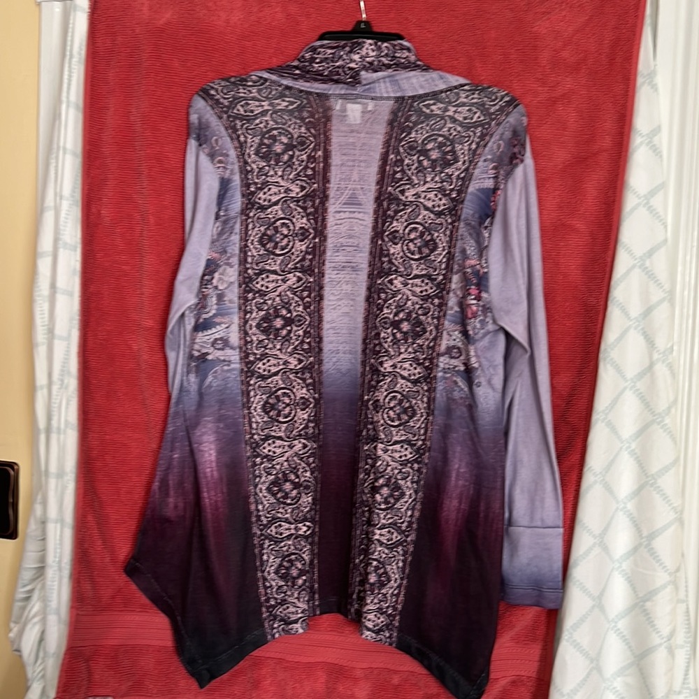 World Unity Open Front Sweater - Worn And Washed … - image 3